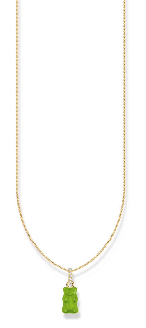 Thomas, Sabo, Kette, Haribo, Mit, Anhänger, Goldbär, Länge, 45, Cm, Grün, Gold, KE2209-414-6-L45V, Zubehor, Schmuck, Halskette, Edelstein
