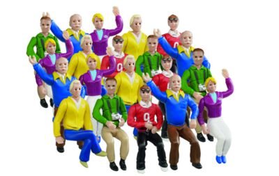 Carrera, Figurensatz, Tribüne, 20021129, Leute, Person, Mannschaft