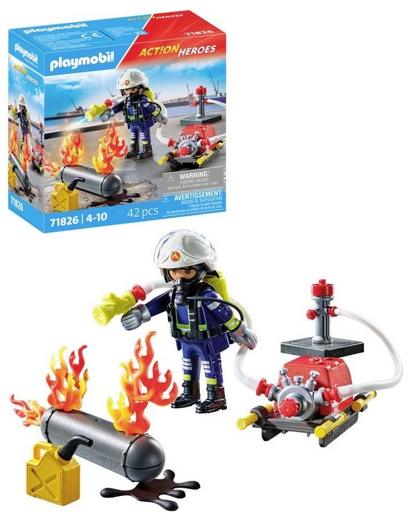 PLAYMOBIL, 71826, Löschung, eines, Gastanks, Feuerwehr-Einsatzspielset, für, Kinder