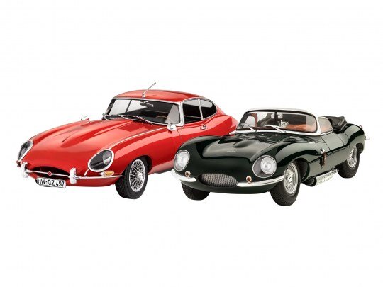 Revell 5667 Geschenkset Jaguar 100th Anniversary Revell Modellbausatz mit Basiszubehör Auto, Fahrzeug, Maschine, Rad, Coupé