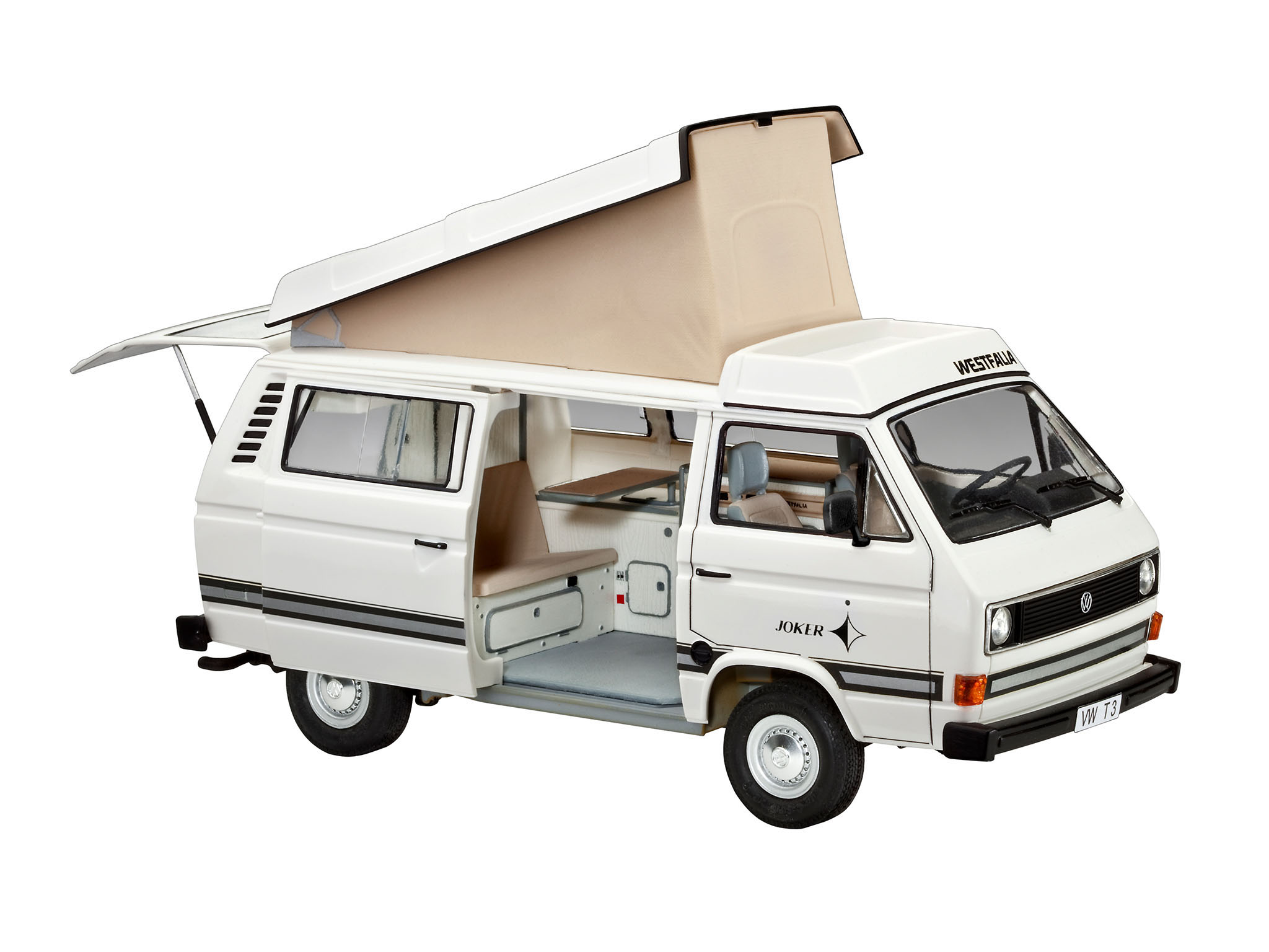 Revell, 07344, Volkswagen, T3, "Camper", Modellbausatz, Wohnwagen, Transport, Transporter, Fahrzeug, Umzugswagen