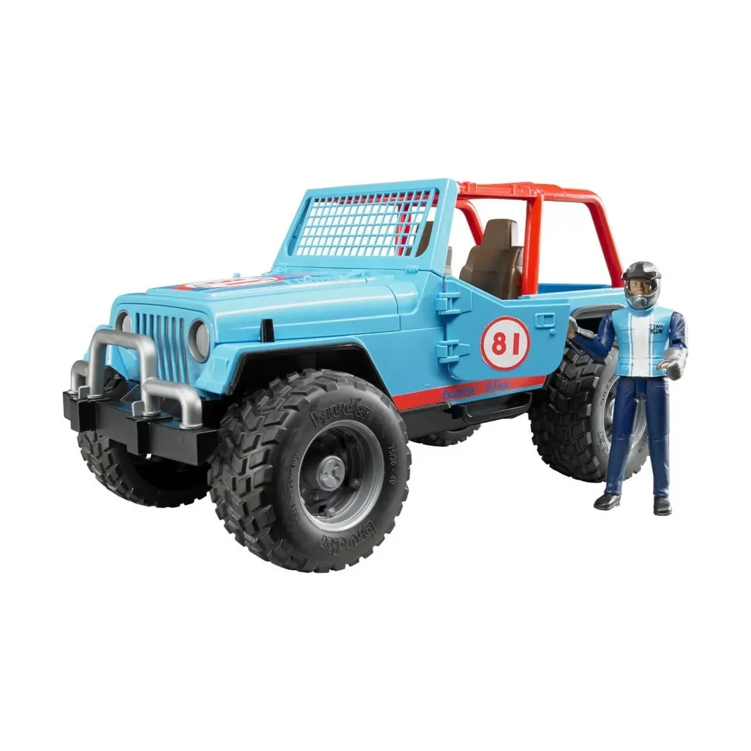 Bruder, 02541, Jeep, Cross, Country, Racer, Blau, Mit, Rennfahrer