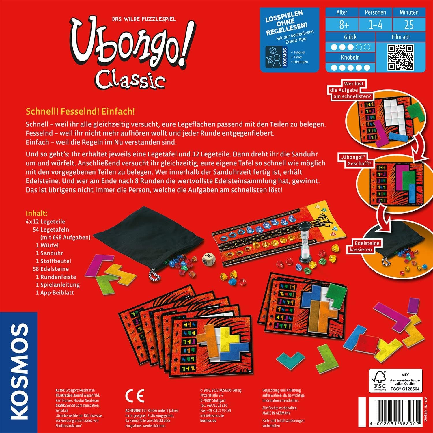 Kosmos Ubongo Classic - Das Rasante Lege- Und Denkspiel Für Die Ganze Familie 683092 Werbung, Plakat