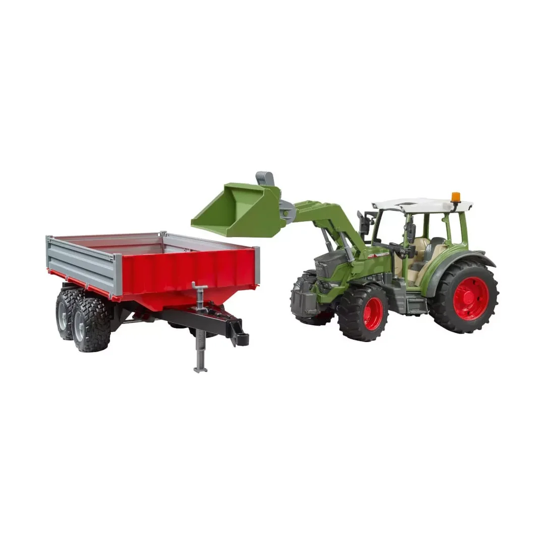 Bruder, 02182, Fendt, Vario, 211, Mit, Frontlader, Und, Bordwandanhänger