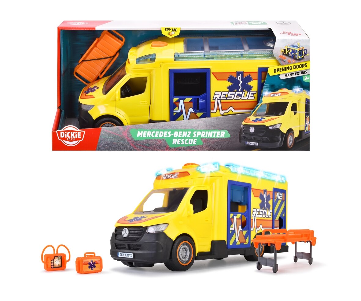 Dickie, Toys, Mercedes-Benz, Sprinter, Rescue, 203716025, Transport, Transporter, Fahrzeug