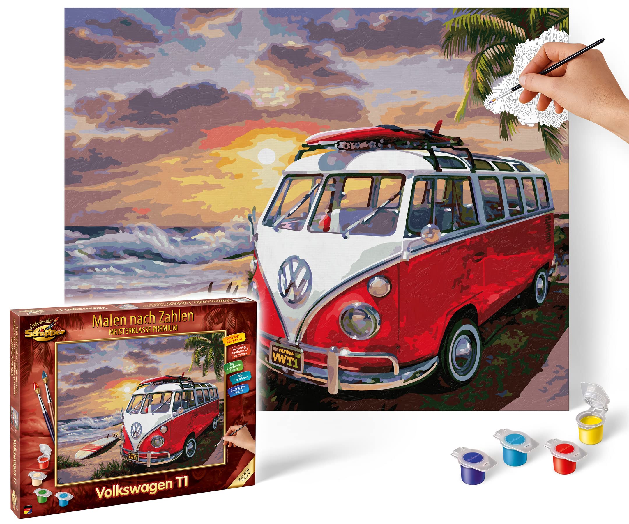 Schipper, Mnz, Volkswagen, T1, Kultauto, Als, Malset, Auf, Leinwand, 609130861, Pinsel, Gerät, Werkzeug, Auto, Fahrzeug