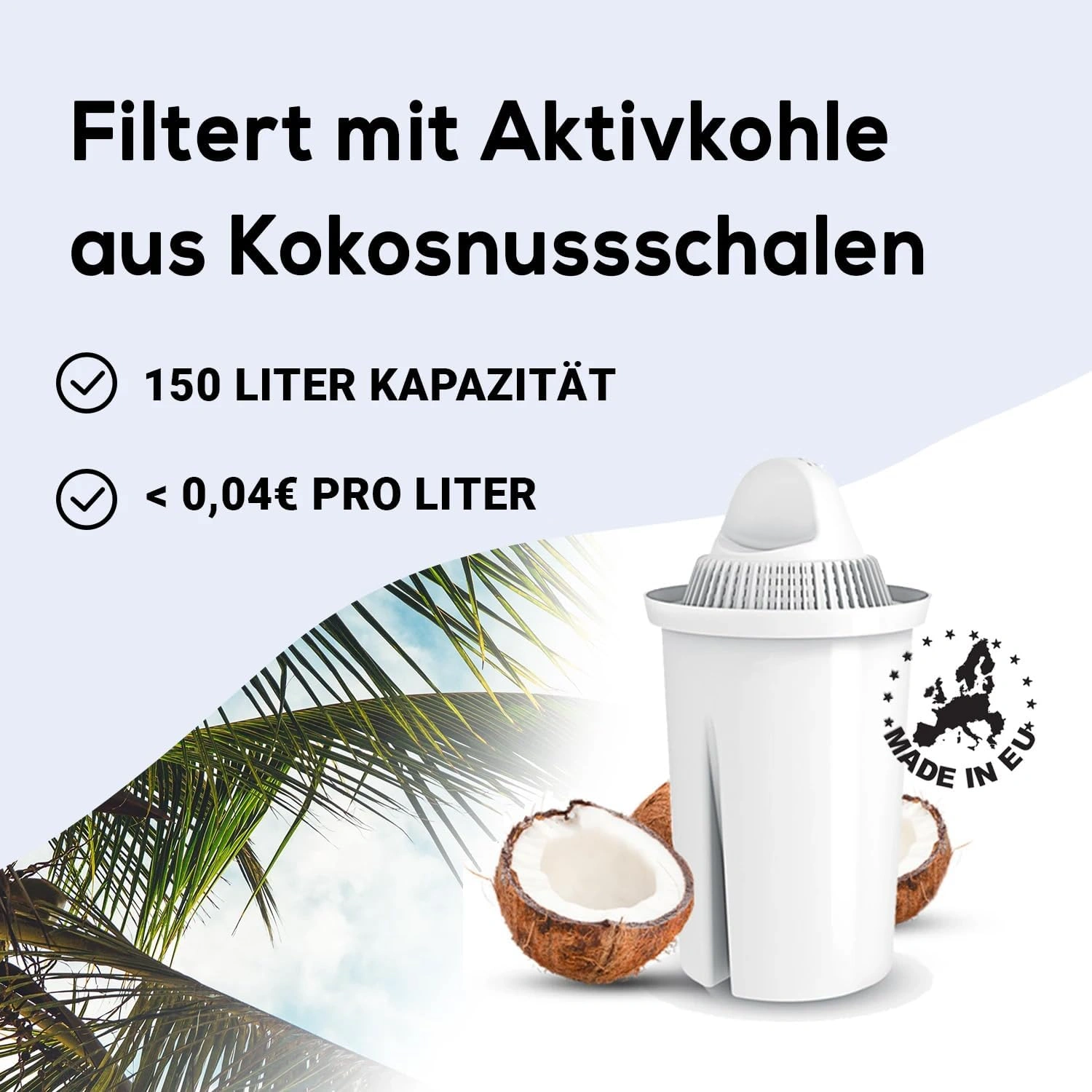 PEARLCO 280606 Classic Wasserfilter Kartuschen – 6er Pack – kompatibel mit Brita Classic