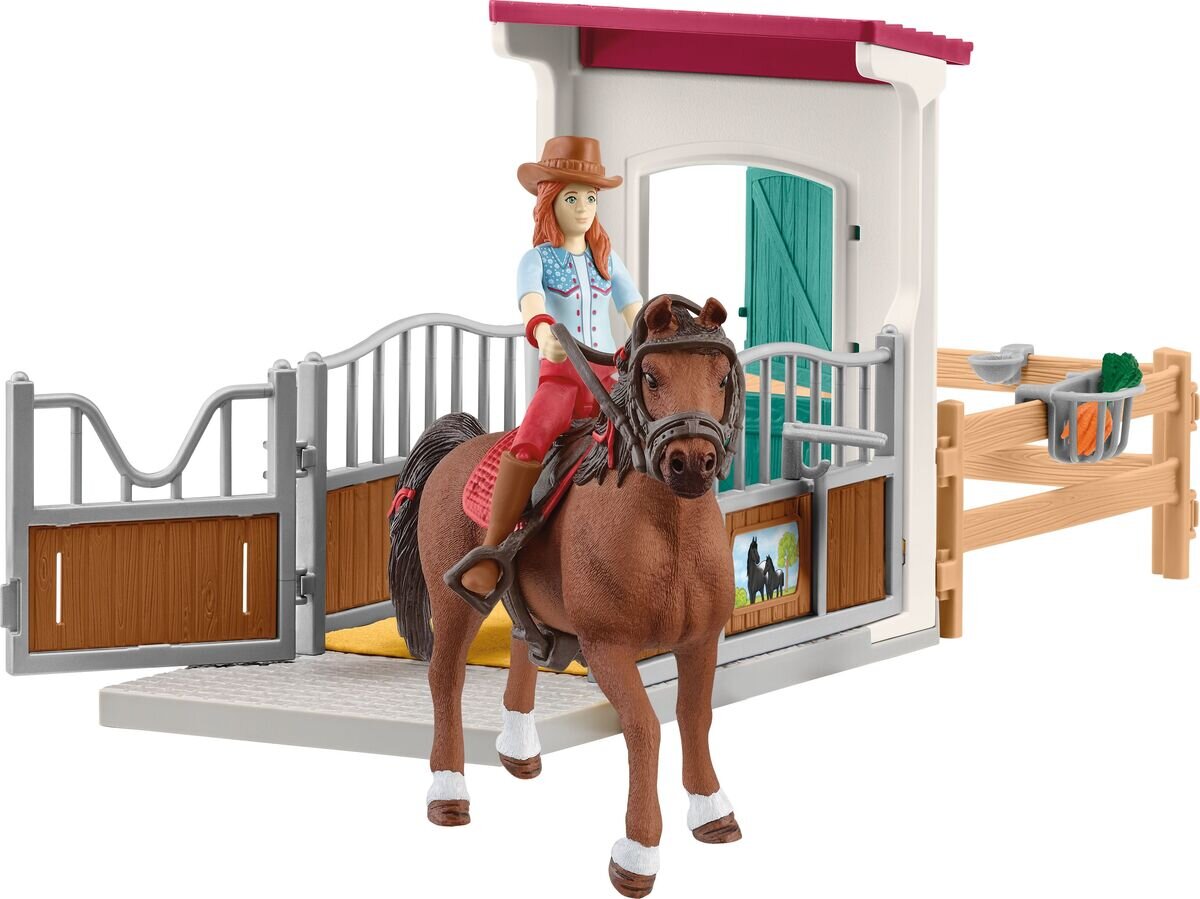 Horse, Box, mit, Hannah, &, Cayenne, Person