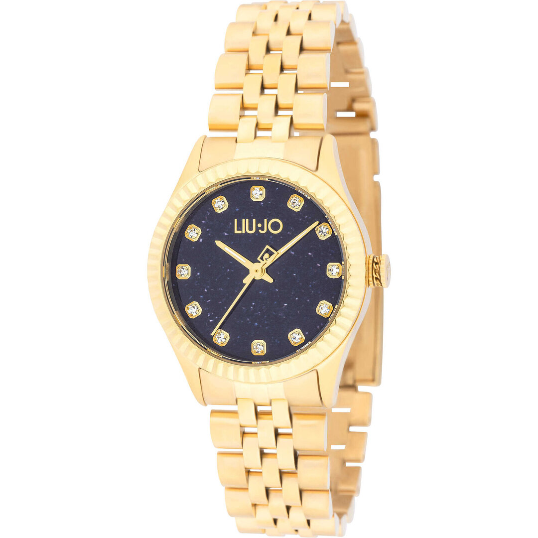 LIU, JO, Tiny, Gold, Onyx, TLJ2316, Armbanduhr, Arm, Körperteil, Person