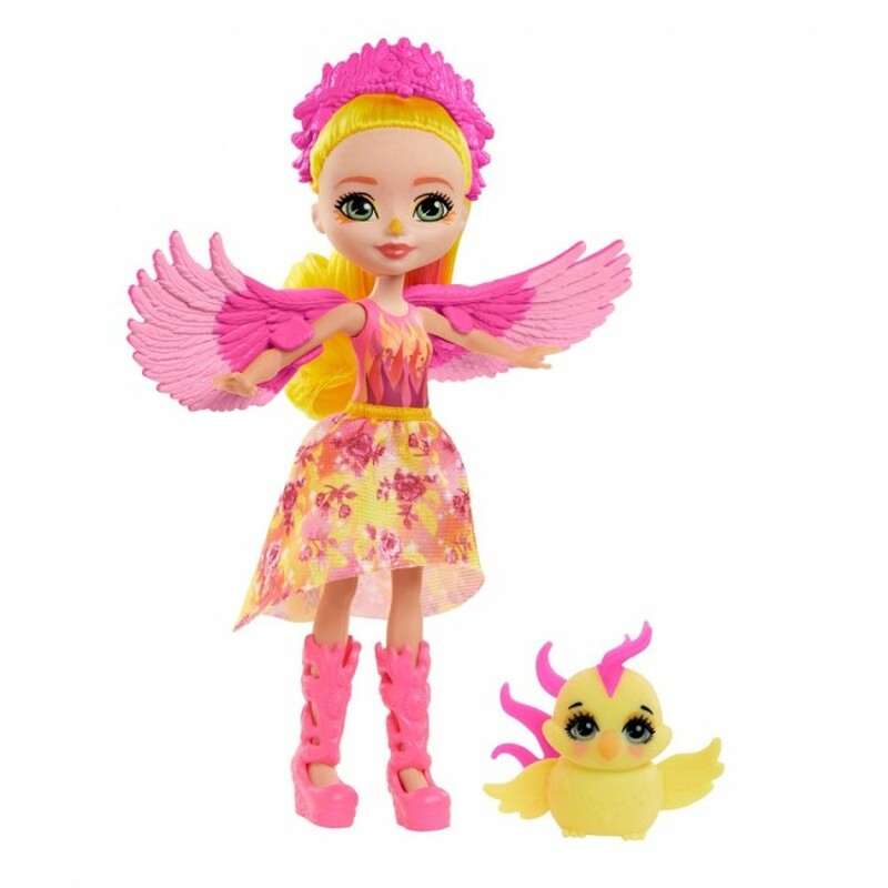 Enchantimals Royals Phoenix Puppe mit Phoenix-Vogelfreund und königlichem Outfit