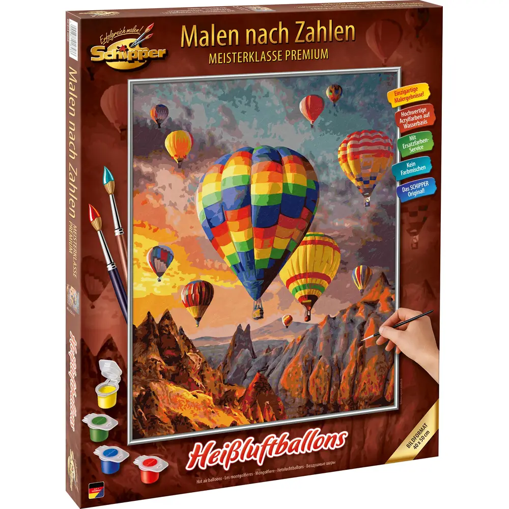 Malen nach Zahlen - Heißluftballons