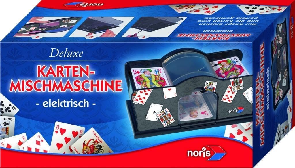 Noris Karten-Mischmaschine Elektrisch - Für gleichmäßiges Mischen bei jedem Kartenspiel 606154621 Person, Spiel