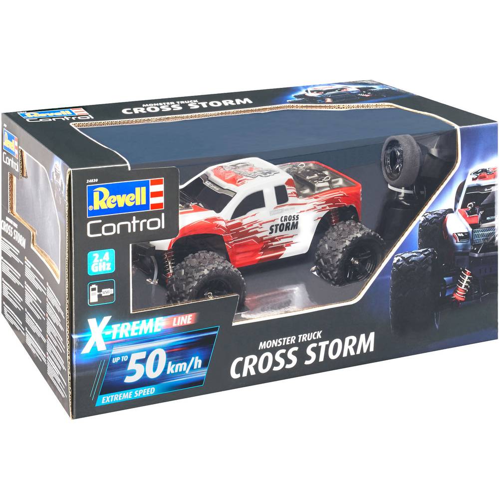 Revell 24830 RC X-TREME Monster Truck "Cross Storm" - RC Geländewagen mit 50 km/h und Allradantrieb