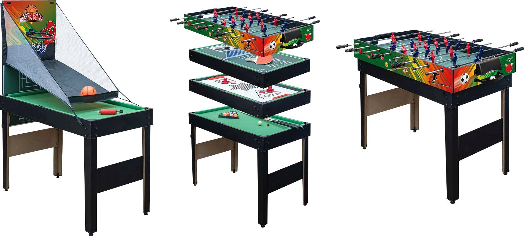 CARROMCO Multitisch Valencia-XT 16in1 Moebel, Tabelle, Spiel, Moebel, Tabelle, Spiel, Moebel, Tabelle, Spiel