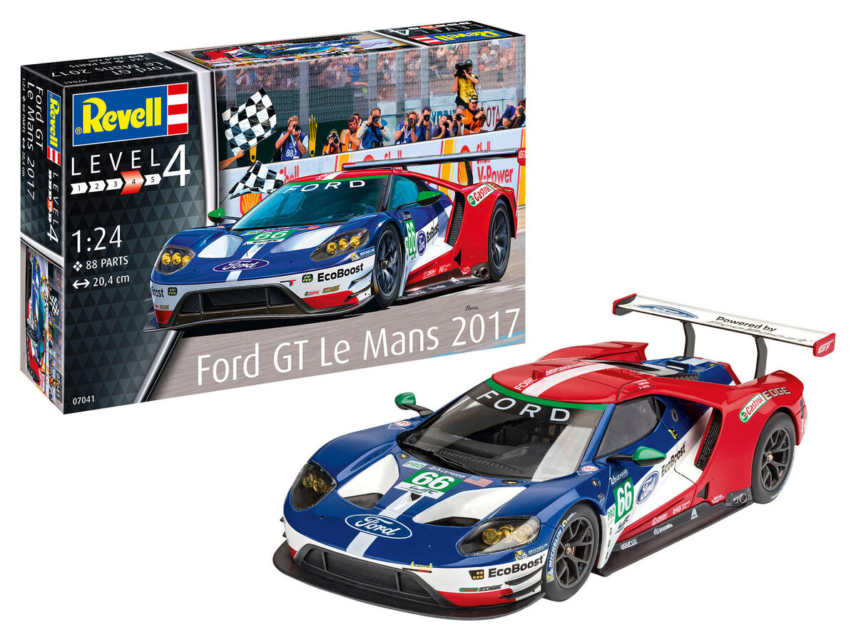 Revell, 7041, Ford, GT, Le, Mans, 2017, Revell, Modellbausatz, Auto, Sportwagen, Leichtmetallfelge, Rad, Person