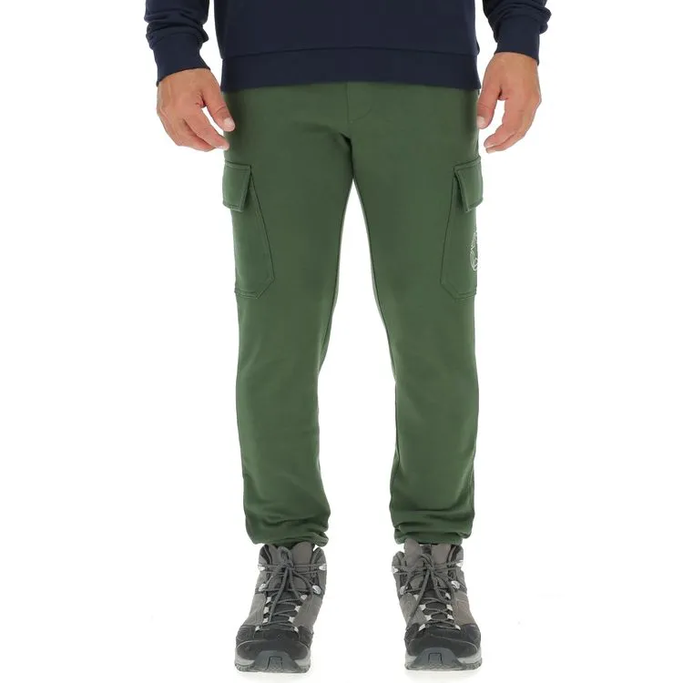 JEEP Herren Cargo-Jogginghose O102896DG - Dunkelgrün mit Jeep-Star-Print und Cargotaschen GR. XXL