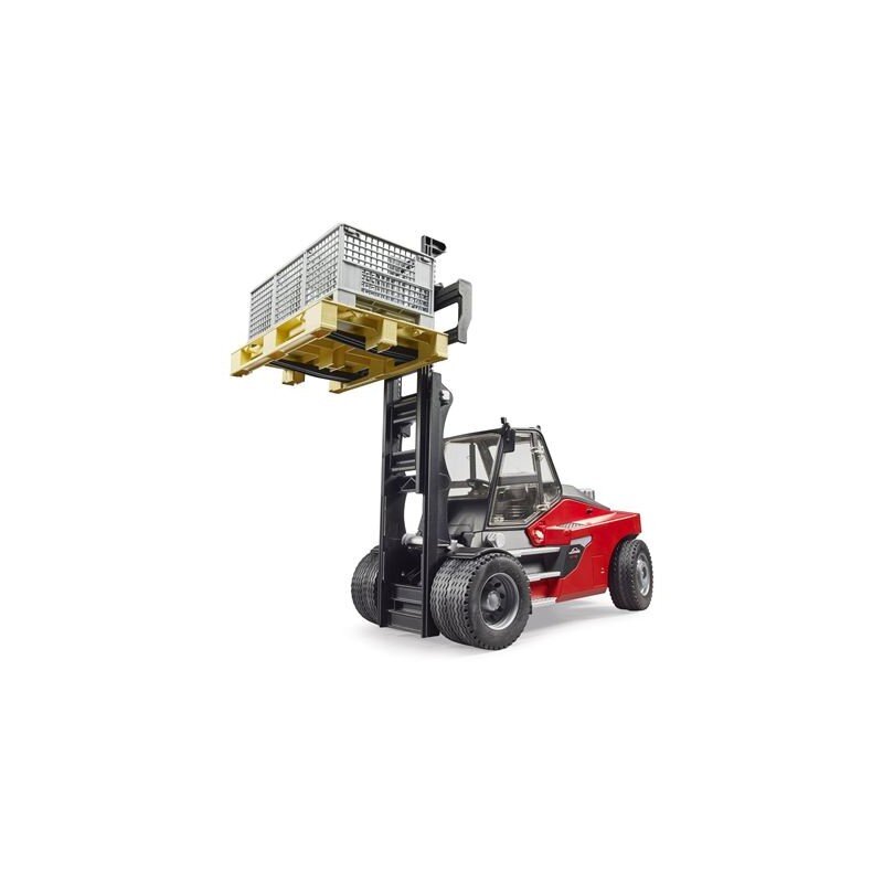 Bruder, 02513, Linde, Ht160, Stapler, Mit, Palette, Und, 3, Gitterboxen, Maschine, Rad, Bulldozer