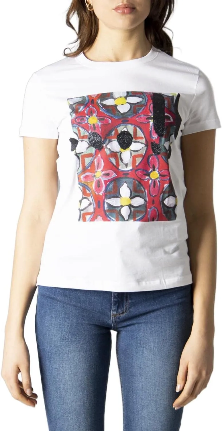 Desigual Damen T-Shirt „Biarritz Patch“ - Weiß 22SWTK93 GR. M