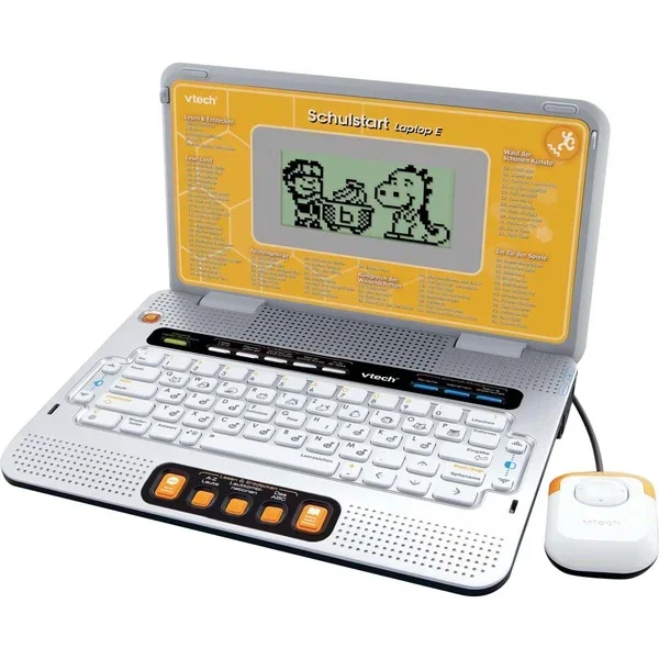 VTech Schulstart Laptop E DE/EN, 160 Lernprogramme Mathe, Lesen, Englisch-Tutor, Kreativität, 3 Schwierigkeitsstufen, QWERTZ-Tastatur, Cursor-Maus, ab 6 Jahren,