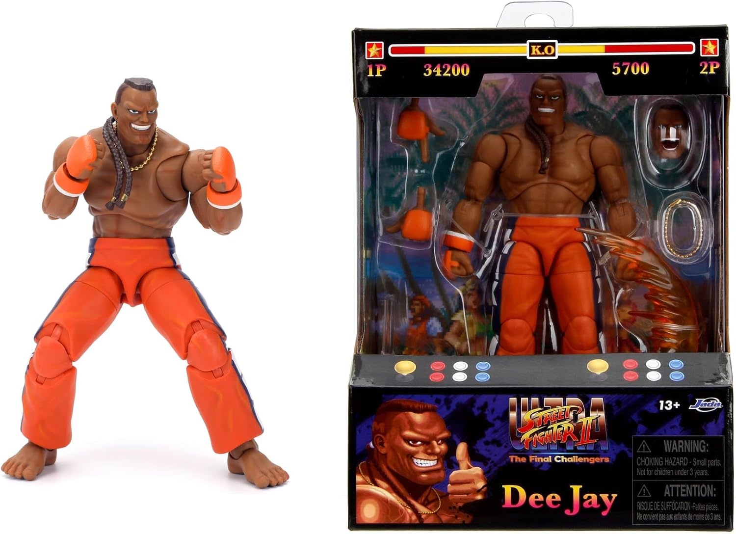 Jada, 253252034, Street, Fighter, II, Dee, Jay, Actionfigur, 6", 15, cm, Person, Gesicht, Kopf