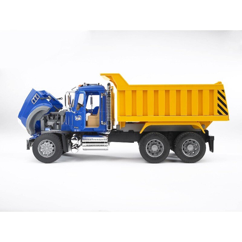 Bruder 02815 MACK Granite LKW mit Kippmulde Transport, Lastwagen, Fahrzeug, Maschine, Rad