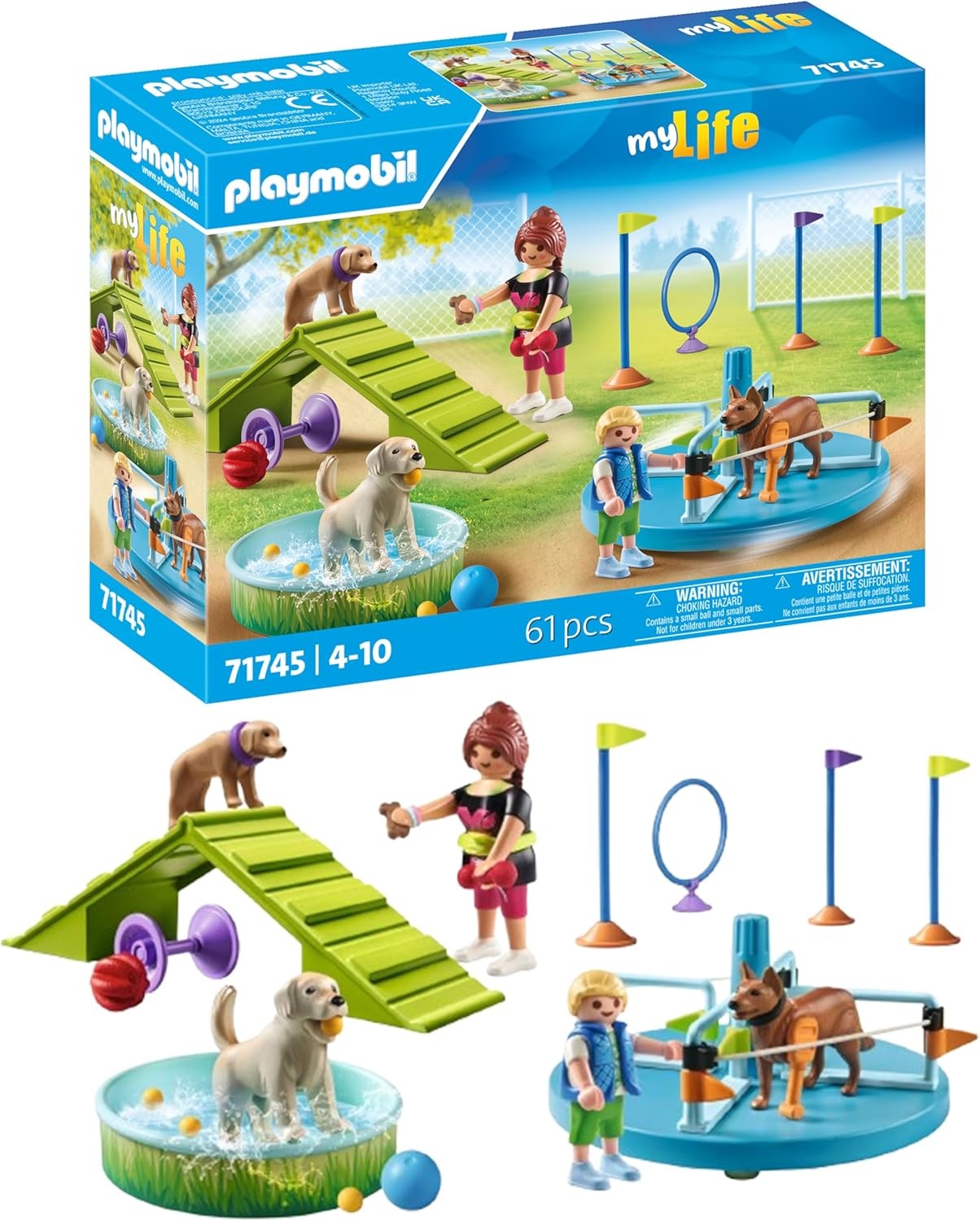 Spielbereich, Person, Spielbereich, im, Freien, Draußen, Hund