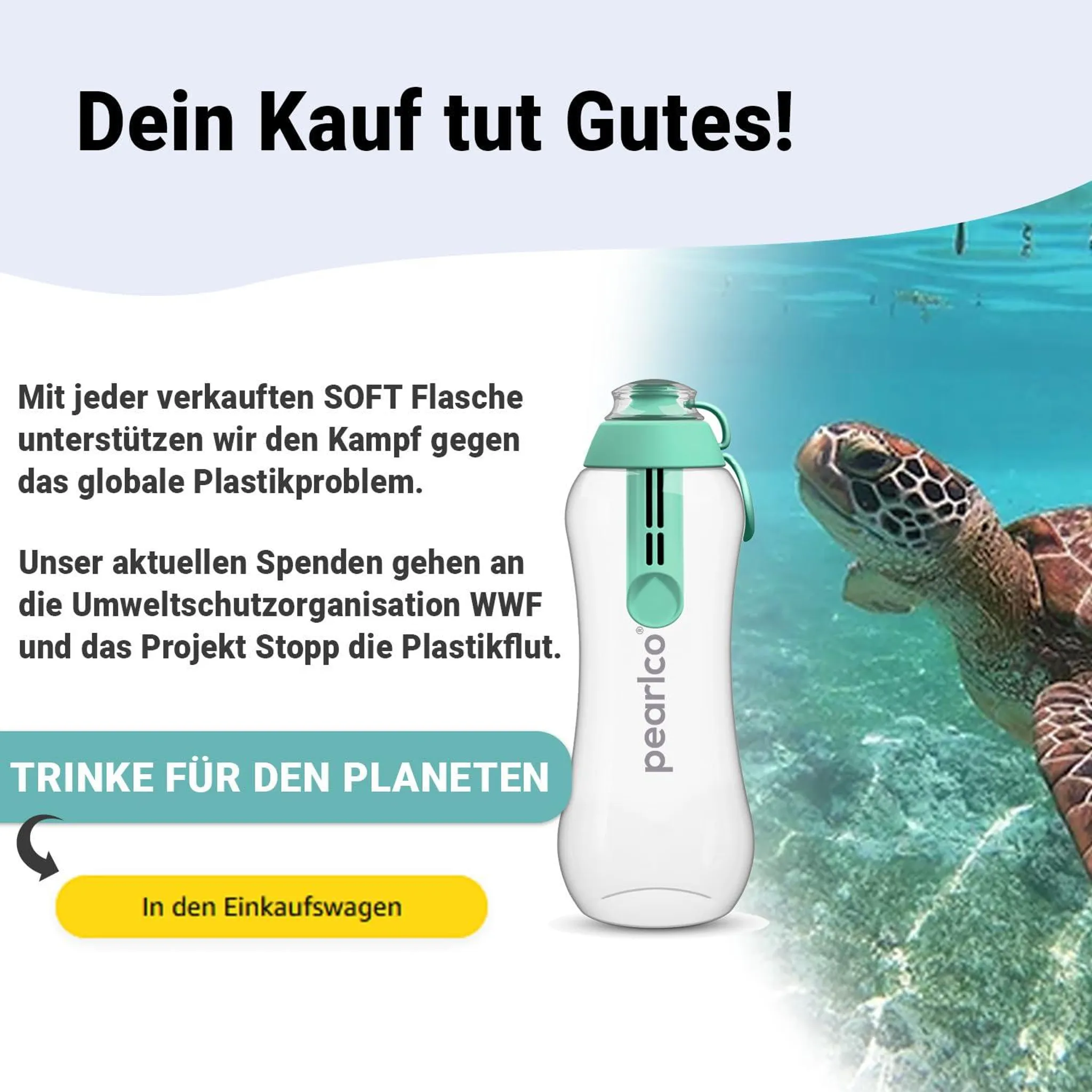 PEARLCO 250135 Trinkflasche SOFT 0,5 L Grau