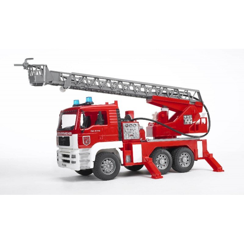Bruder, 02771, Man, Tga, Feuerwehr, M., Drehleiter, Wasserpumpe, +, Light, &, Sound, Module, Maschine, Rad, Transport, Lastwagen, Fahrzeug