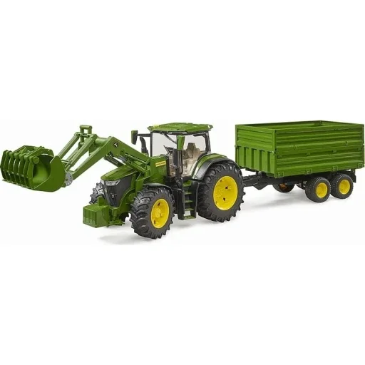 Bruder, 03155, John, Deere, 7R, 350, Mit, Frontlader, Und, Tandemachstransportanhänger