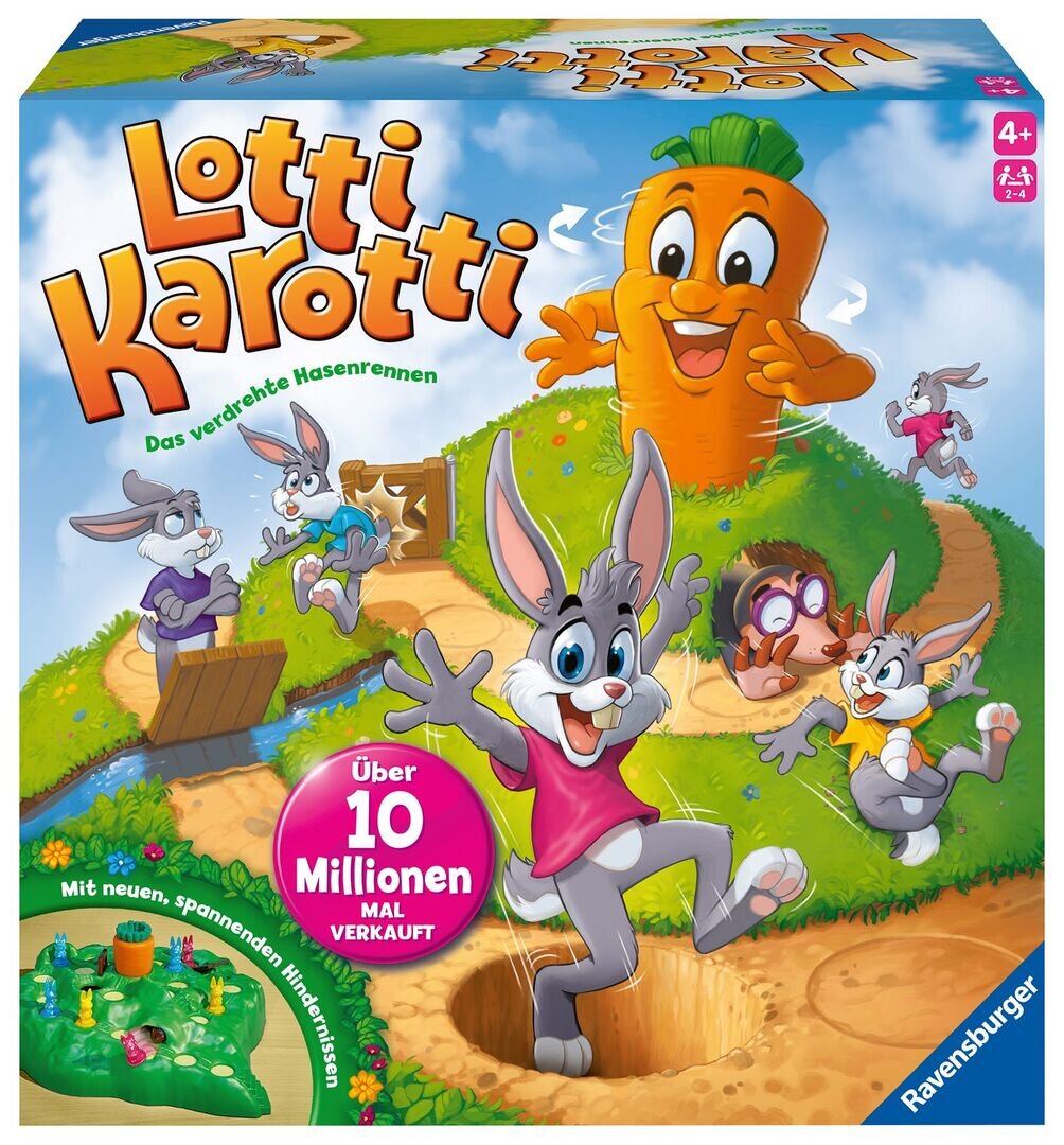 Ravensburger, Kinderspiele, 22343, Lotti, Karotti, Wettlaufspiel, für, 2, bis, 4, Spieler, ab, 4, Jahren