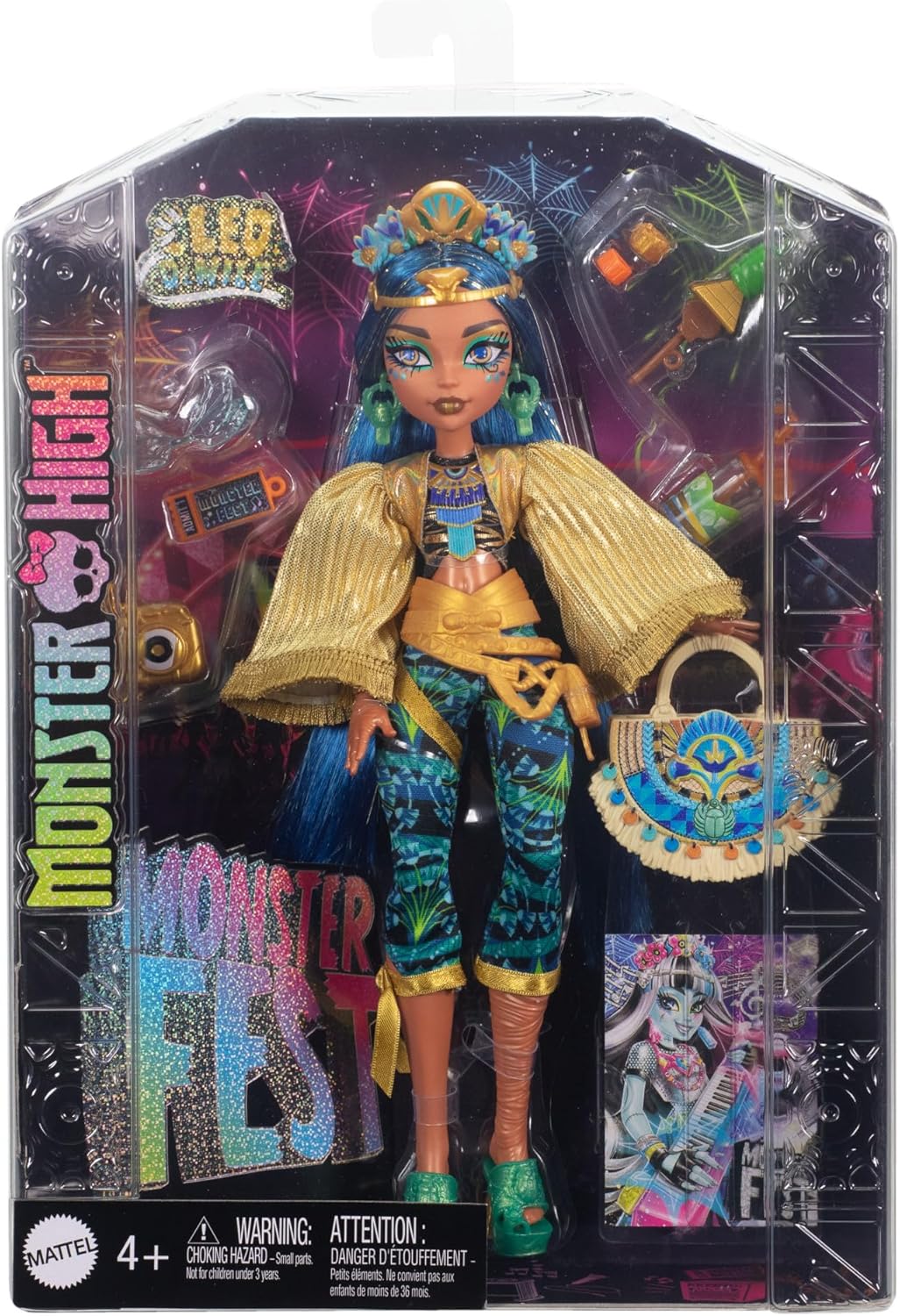 Monster High Cleo de Nile Monster Fest Puppe HXH81 Figur, Puppe, Spielzeug, Person, Gesicht