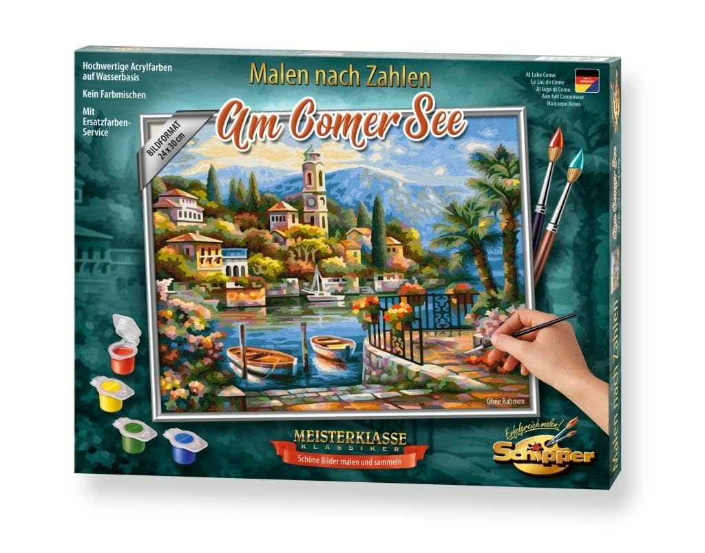 Schipper, Mnz, Am, Comer, See, Mediterranes, Landschaftsidyll, Zum, Ausmalen, 609240798
