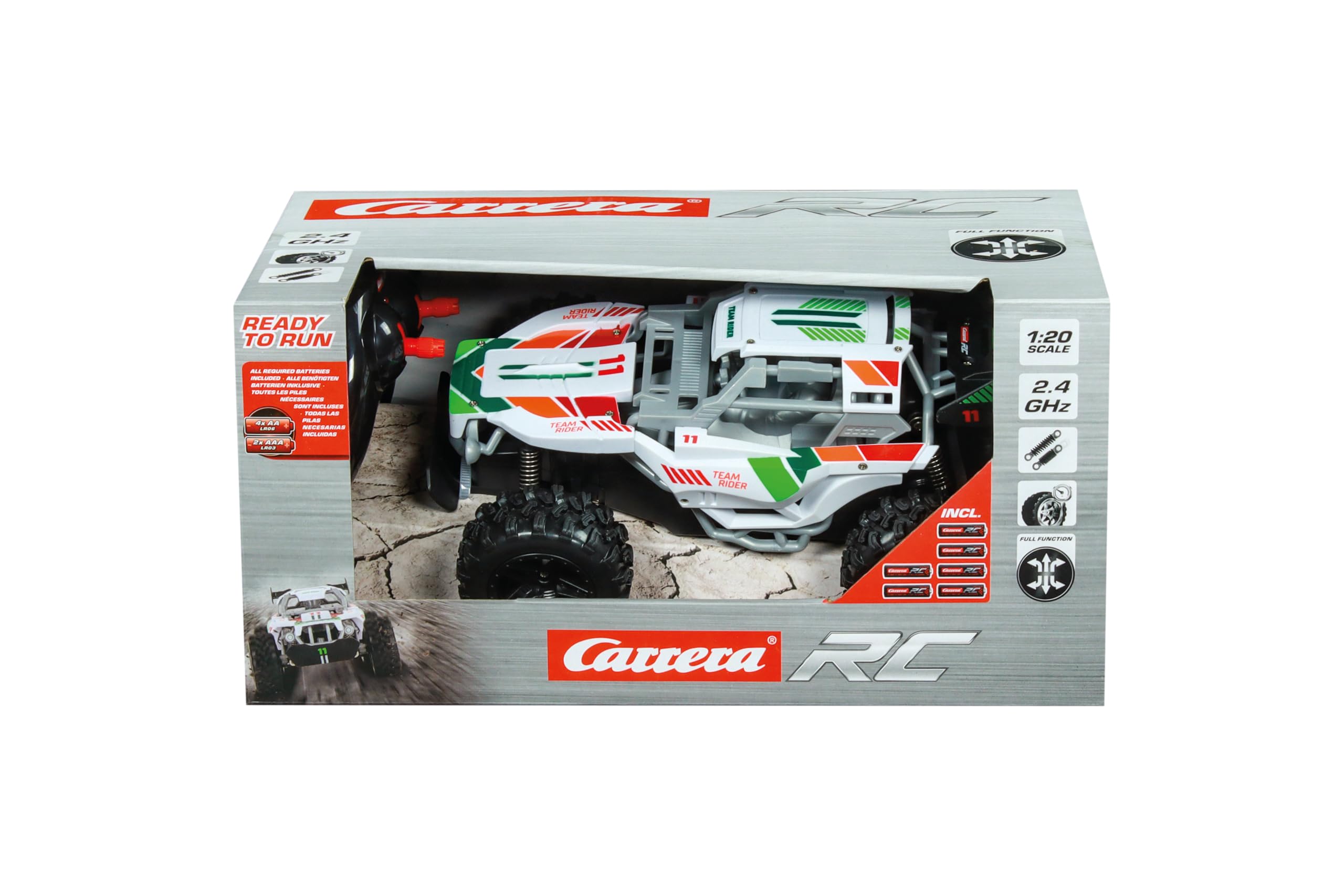 Carrera RC Team Rider 2,4GHz Buggy mit Luftreifen 370200003 Maschine, Rad