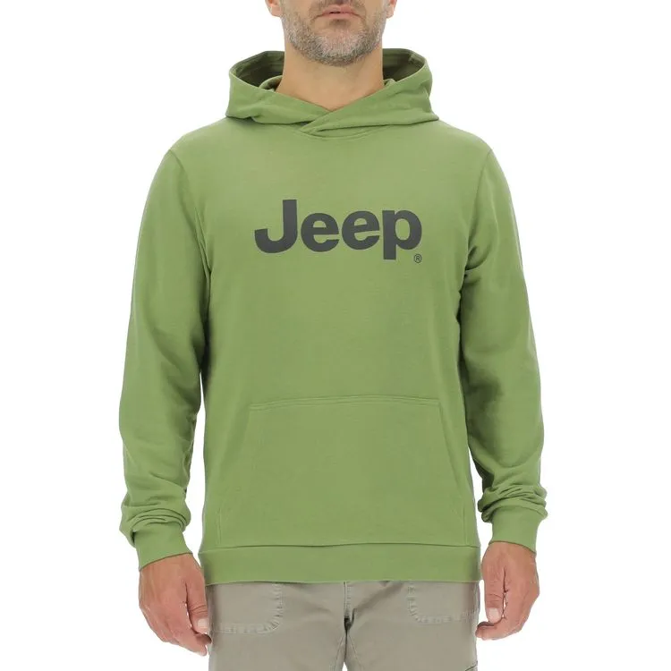 JEEP Herren Hoodie O103276GN - Grün mit großem Jeep-Logo und Beuteltasche GR. XXL