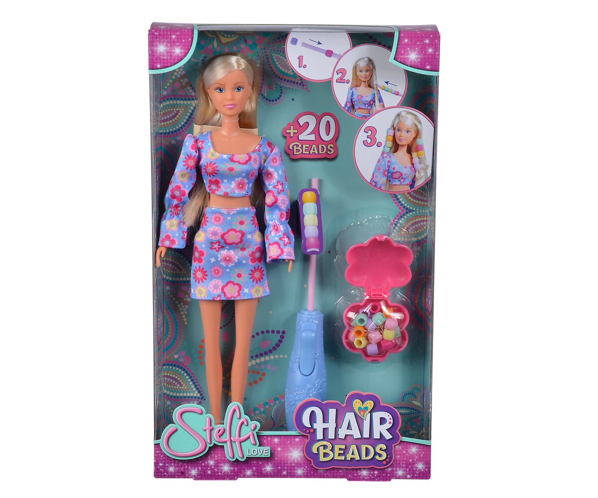 Steffi, LOVE, Hair, Beads, 105733652, Figur, Puppe, Spielzeug, Barbie, Person