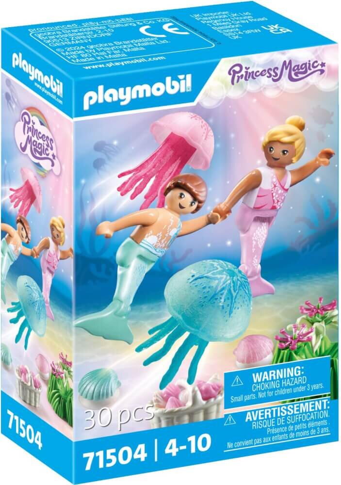 PLAYMOBIL, 71504, Meerjungfrauenkinder, Mit, Quallen, Figur, Puppe, Spielzeug, Person, Gesicht