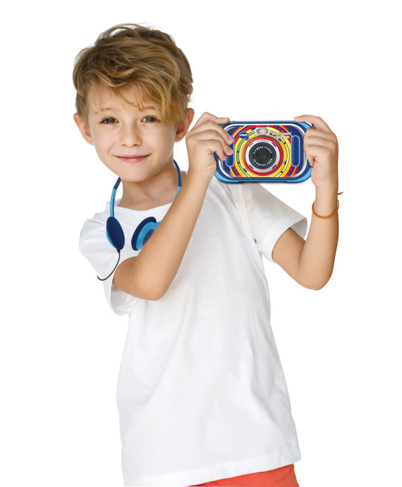 VTech KidiZoom Touch 5.0 Kinderkamera blau mit 5 MP Frontkamera, Touch-Display, Spiele, Effekte, inkl. Tragetasche, ab 5 Jahren,