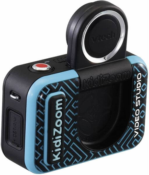 VTech KidiZoom Video Studio HD mit Selfie-Linse, Greenscreen, 3 Spielen & 20 Hintergründen, HD-Video bis 720p, 5 MP Kamera, 4× Zoom, Mini-Stativ & USB-Akku, ab 5 Jahren,