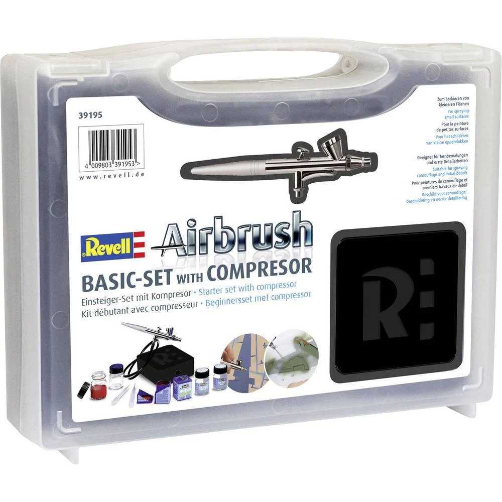 Revell, 39195, New, Basic, Set, Airbrush, Komplett-Set, für, Einsteiger