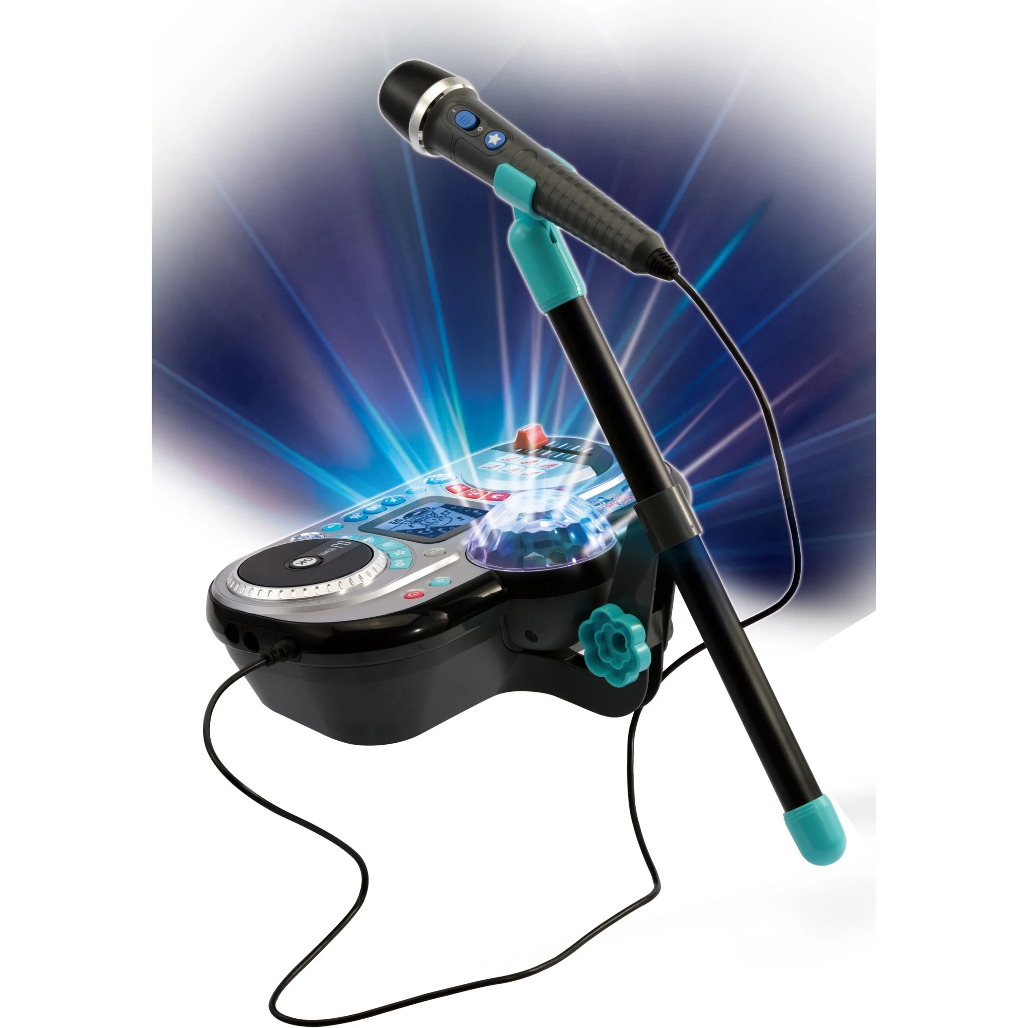VTech Kidi Super Star DJ Studio schwarz interaktives DJ-Set für Kinder, ab 6 Jahren VTech Kidi Super Star DJ Studio in Schwarz: 10-in-1 DJ-Station mit Jog Wheel, Mikrofon, 12 Songs, Disco-Licht, Stimm-Effekten, Voice-Off-Funktion, Aufnahme, externem Anschluss & höhenverstellbarer Stand, ab 6 Jahren,