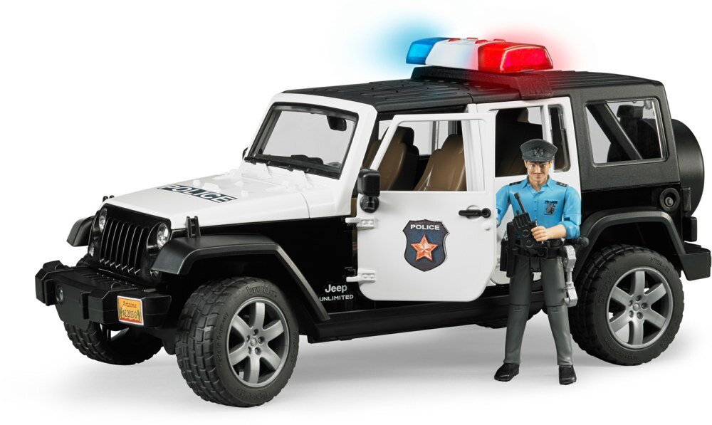 Bruder, 02526, Jeep, Wrangler, Rubicon, Unlimited, Polizeifahrzeug, Mit, Polizist, Und, Ausstattung, Erwachsener, Männlich, Mann, Person, Auto