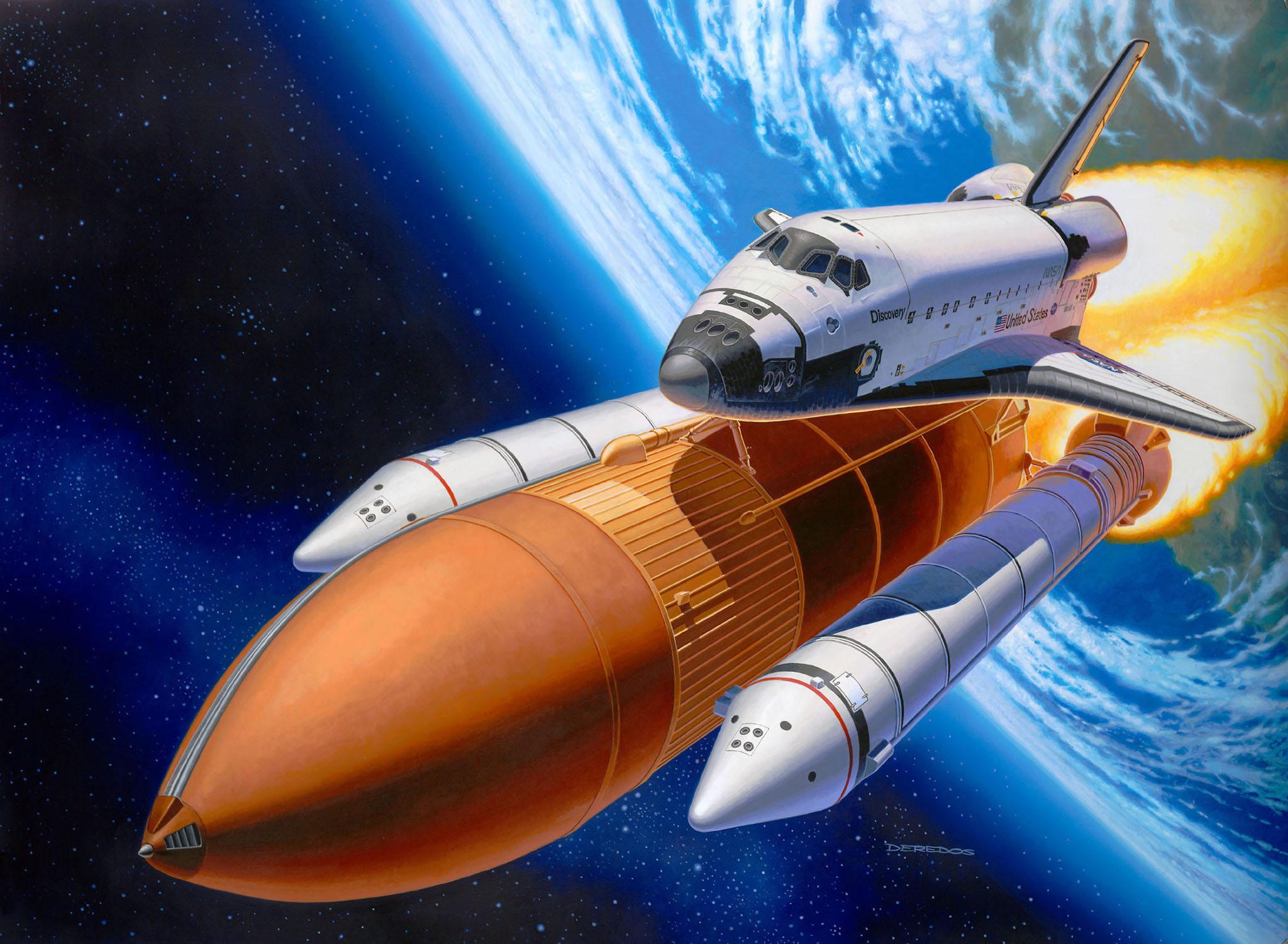 Revell 04736 Space Shuttle Discovery & Booster Modellbausatz Flugzeug, Raumschiff, Fahrzeug, Raumfähre
