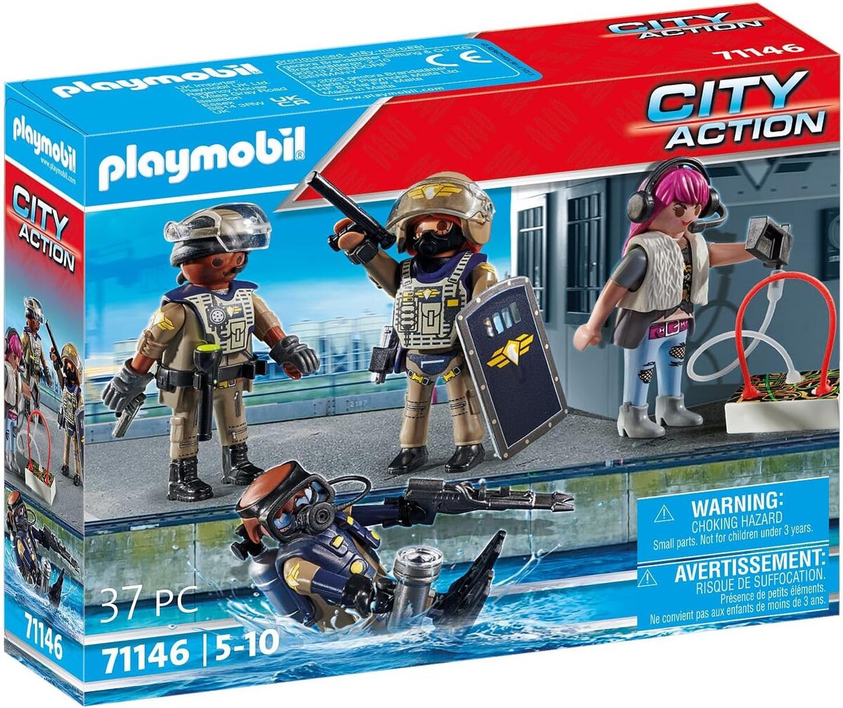 PLAYMOBIL, 71146, Swat-Figurenset, Helme, Junge, Kind, Männlich, Person