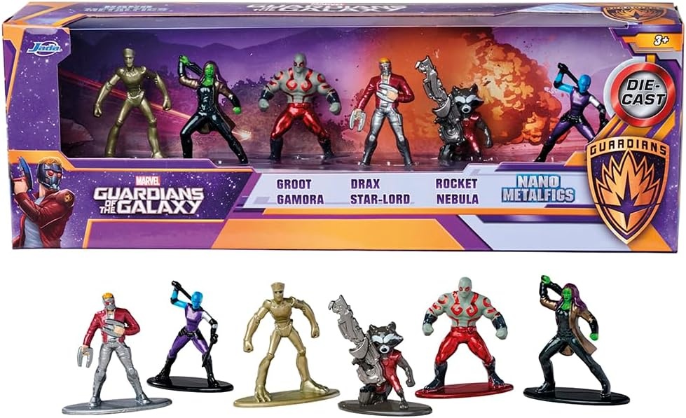 Jada, 253224002, MARVEL, Guardians, of, the, Galaxy, Figuren, 6er-Pack, aus, Metall, Person, Erwachsener, Männlich, Mann, Figur