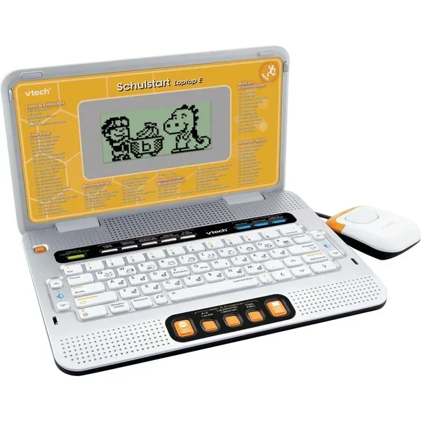 VTech Schulstart Laptop E DE/EN, 160 Lernprogramme Mathe, Lesen, Englisch-Tutor, Kreativität, 3 Schwierigkeitsstufen, QWERTZ-Tastatur, Cursor-Maus, ab 6 Jahren,
