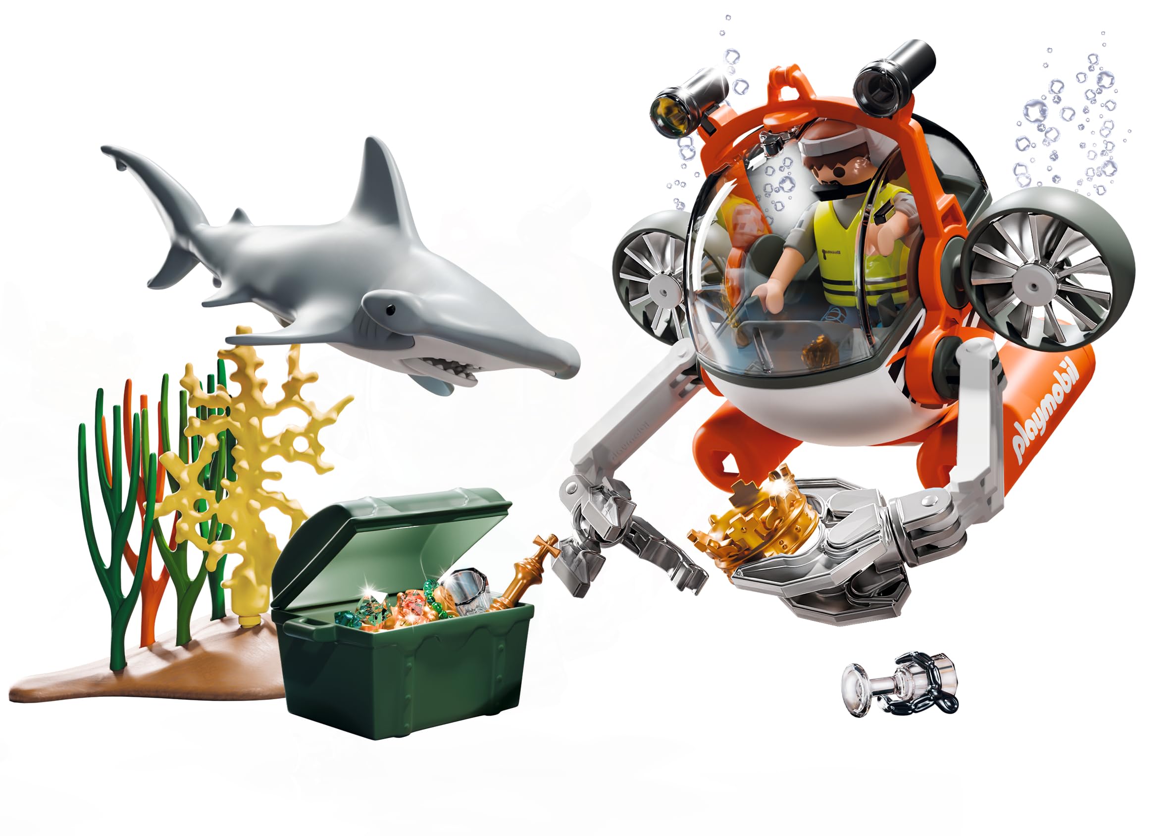 PLAYMOBIL, 71860, Schatzsuche, mit, U-Boot, Unterwasser-Abenteuer, für, Kinder