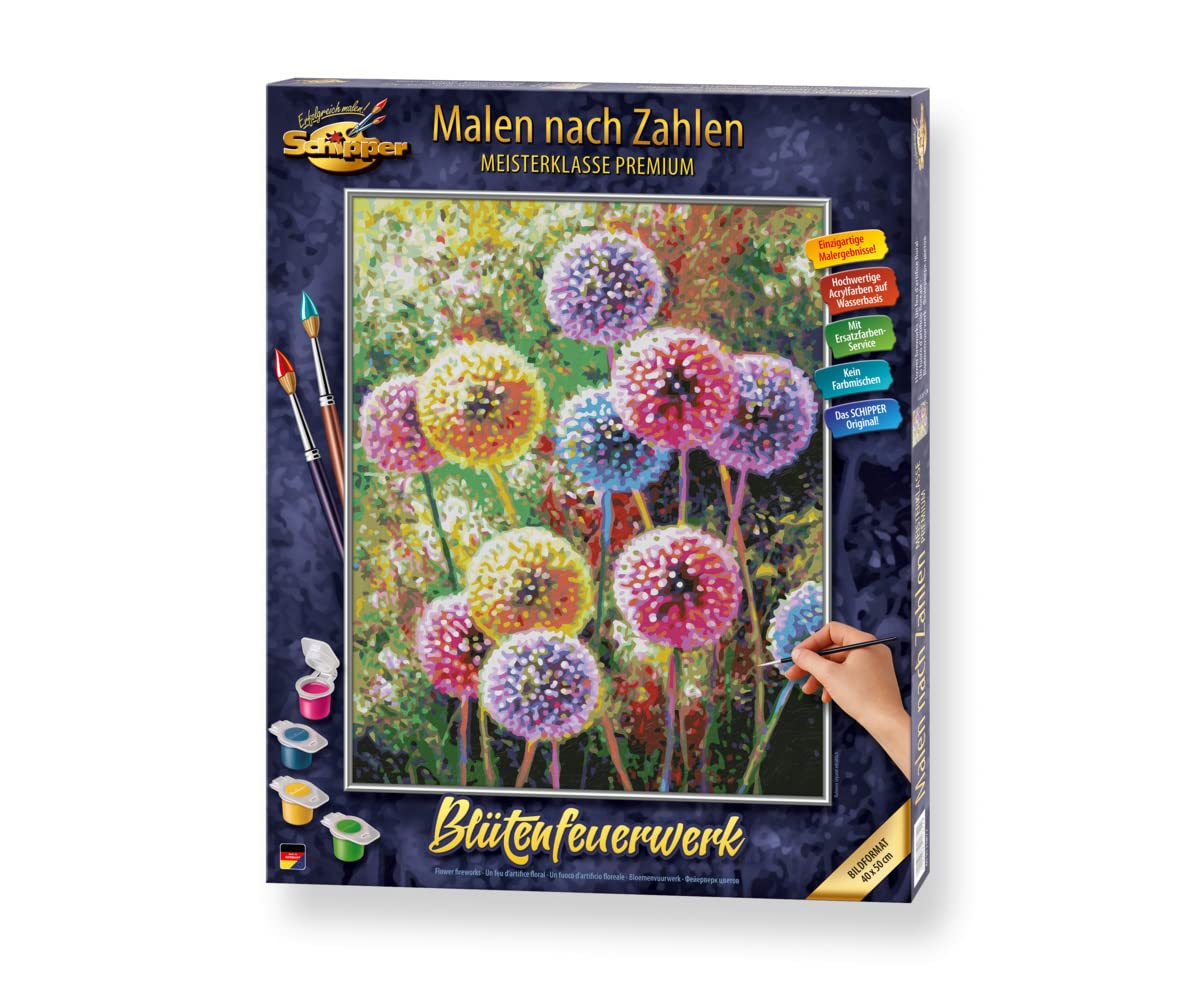 Schipper Mnz - Blütenfeuerwerk - Farbenfrohes Malset Für Kreative Momente 609130872 Dahlie, Blume, Pflanze, Blumen-Arrangement