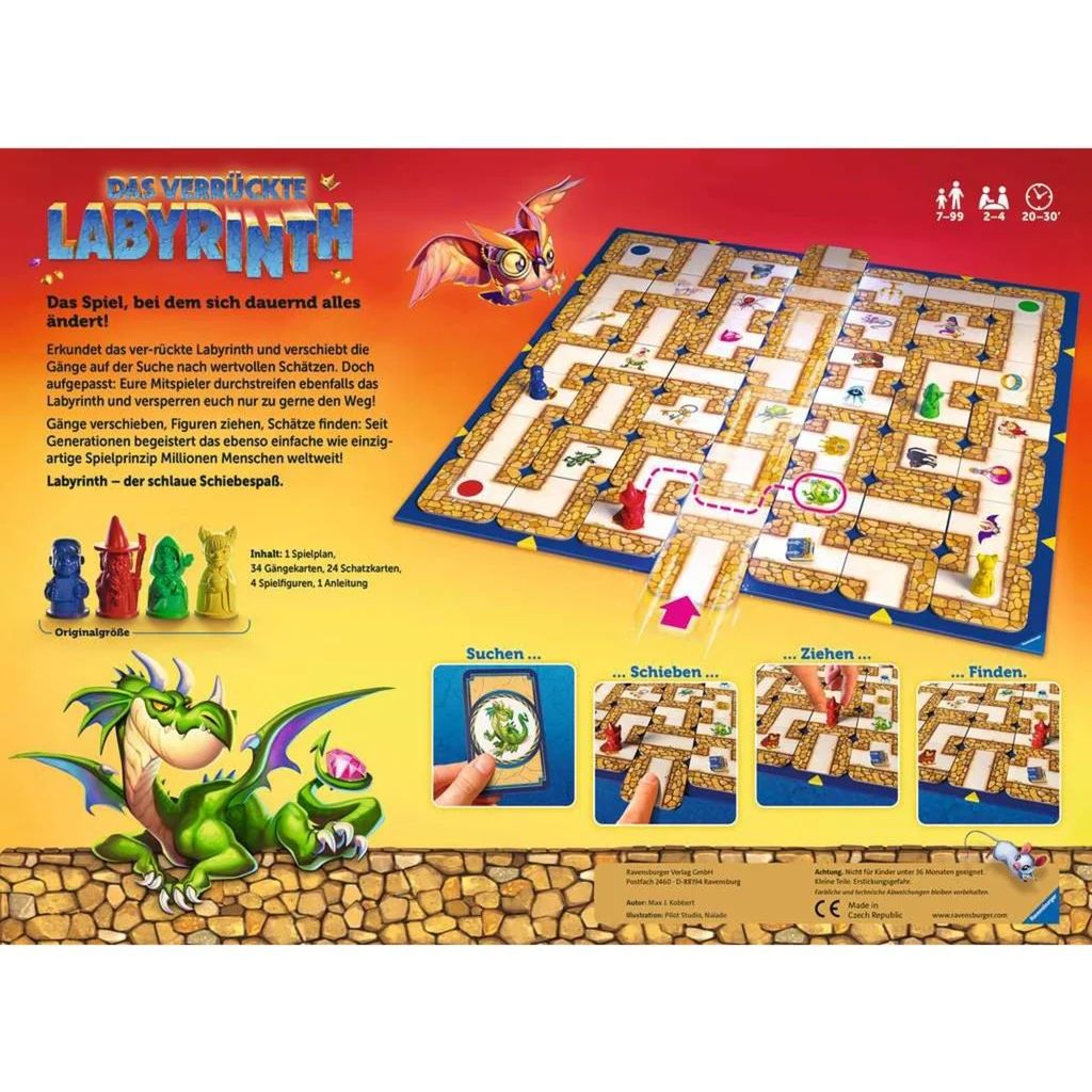 Ravensburger Familienspiel 26955 - Das verrückte Labyrinth - Gesellschaftsspiel - Spieleklassiker für 2 - 4 Personen, Ravensburger Familienspiel 26955 - Das verrückte Labyrinth - Gesellschaftsspiel - Spieleklassiker für 2 - 4 Personen,