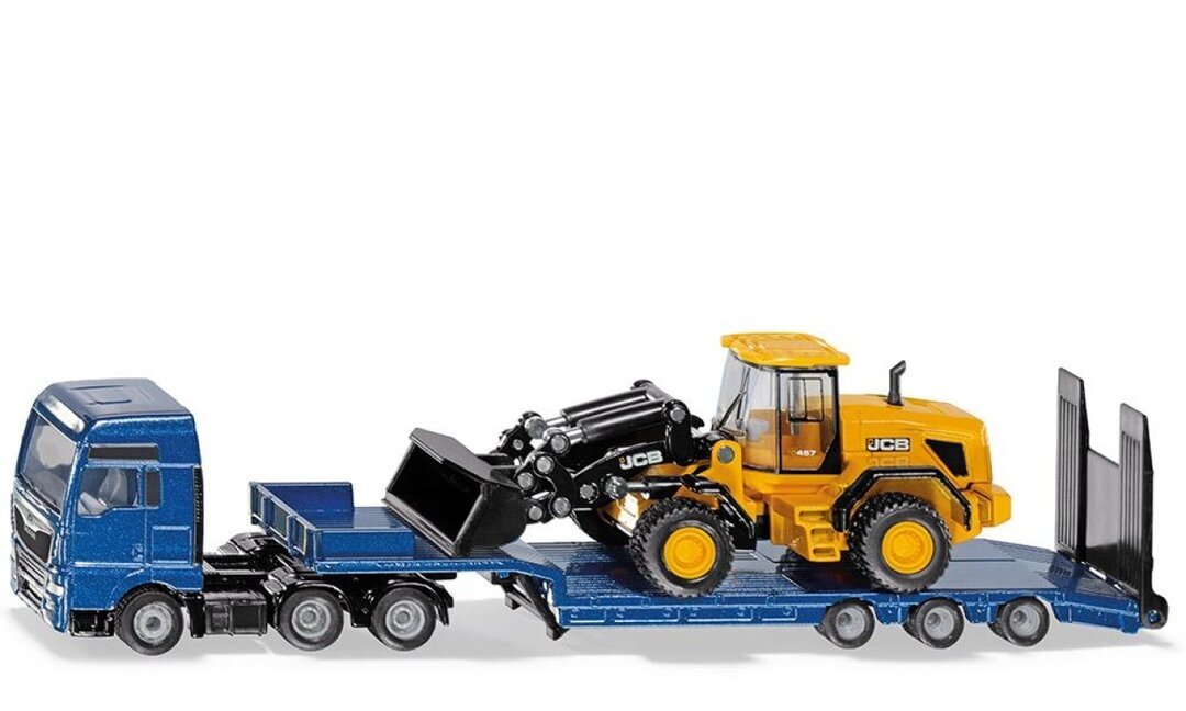 Siku, Man, Lkw, Mit, Tieflader, Und, Jcb, Radlader, Maschine, Rad