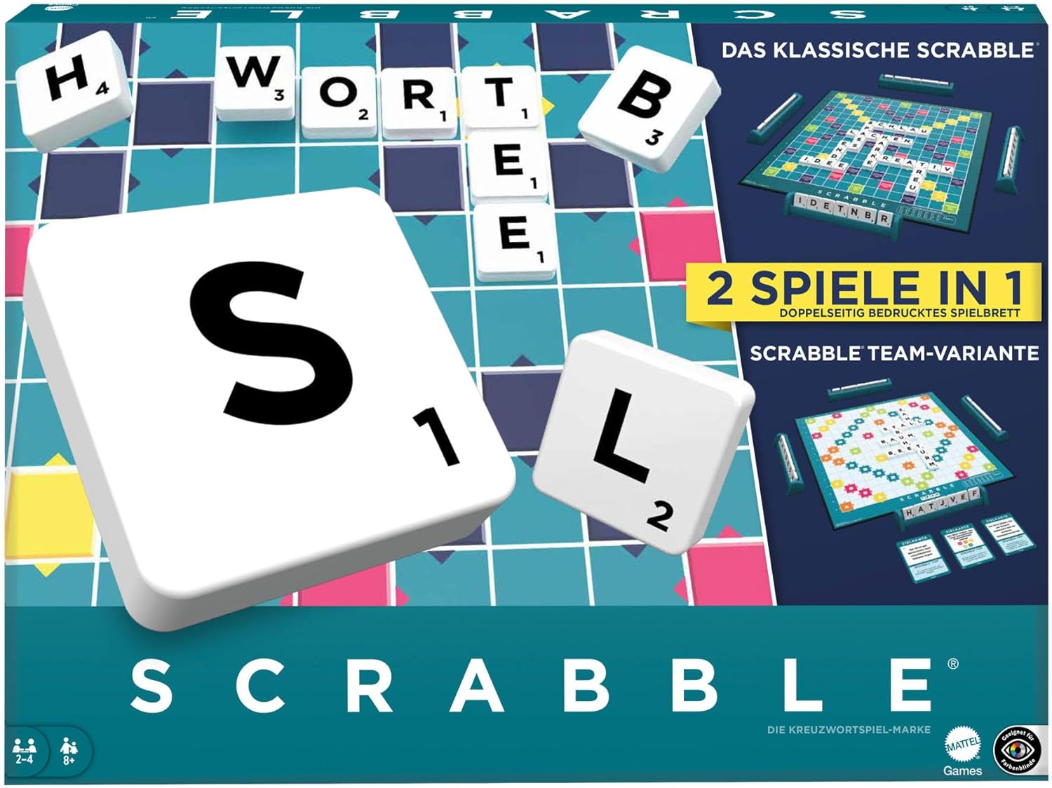 Scrabble Core Refresh Klassisches Wortspiel mit neuem Design HWD45 Text, Nummer, Symbol